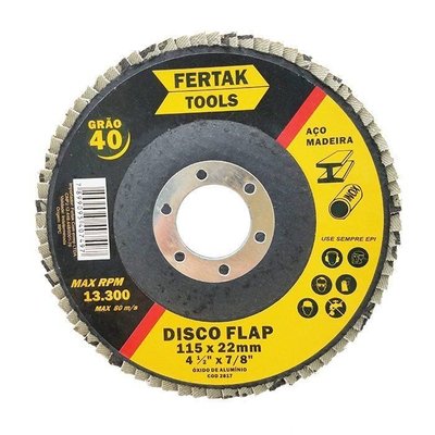 Disco Flap Reto 4.1/2 (Pol.) - 115mm Grão 80 Fertak