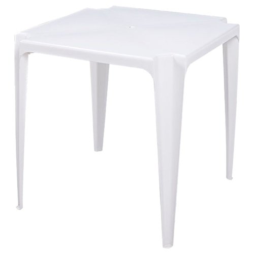 Conjunto Mesa Quadrada Bela Vista + 4 Cadeiras em Plastico Branca