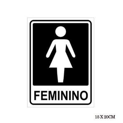 Placa Sinalização Banheiro Feminino 15x20cm - Pacific