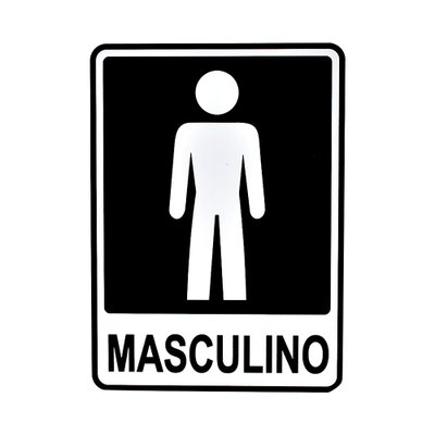 Placa Sinalização Banheiro Masculino 15x20cm - Pacific