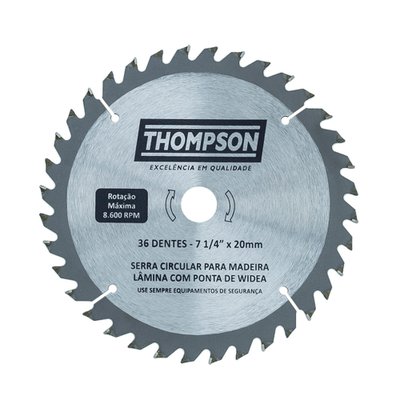Lâmina de Serra Circular Para Madeira 7.1/4’’ 36 Dentes - 185 mm x 20 mm Thompson