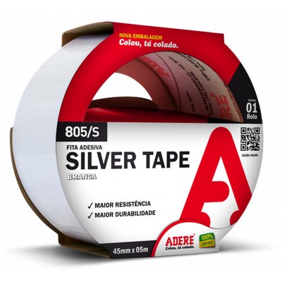 Fita Adesiva Silver Tape Branca 45 mm x 05 m 805/S Adere