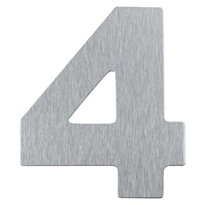 Número Residencial de Alumínio com Adesivo de Fixação N.4 Primafer Atlas