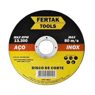 Disco de Corte Inox 115mm x 1.6mm x 22mm Fertak