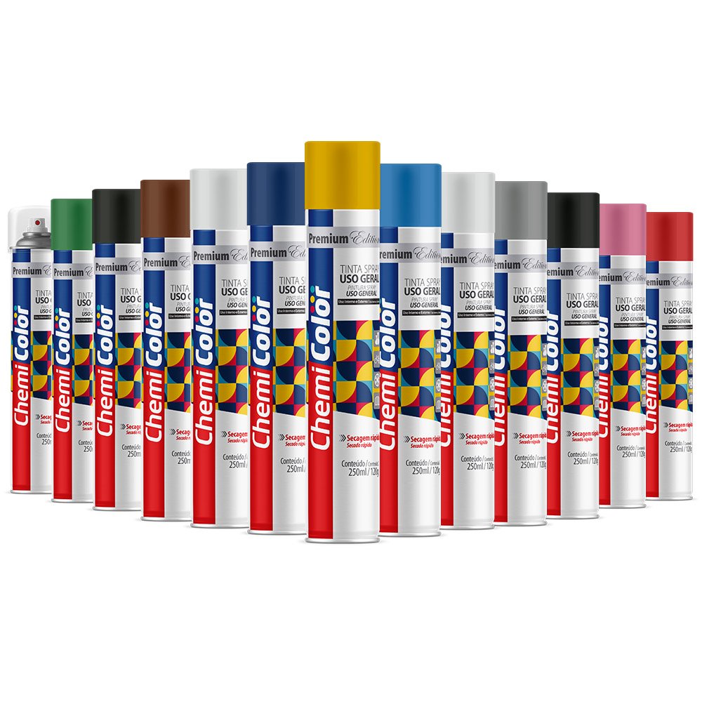1 todas tinta spray para uso geral premium edition 250ml chemicolor